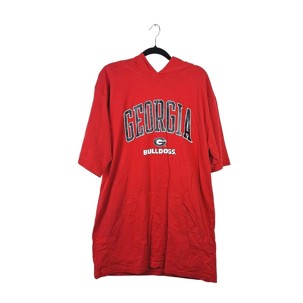Georgia Bulldogs‎ NCAA Red Short Sleeve Hooded  Knit Jersey Lounger Long  XL